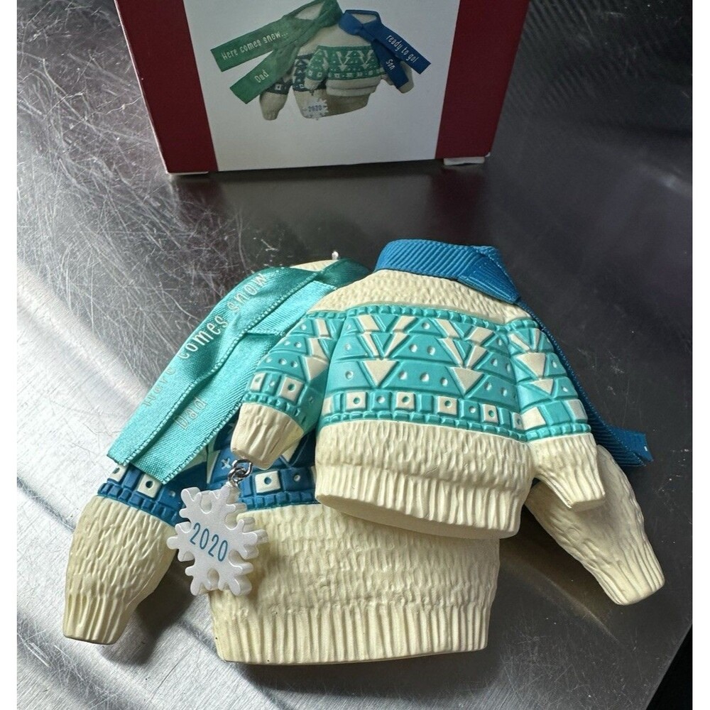 Bring On The Snow - Dad And Son 2020 Hallmark Christmas Keepsake Ornament EUC